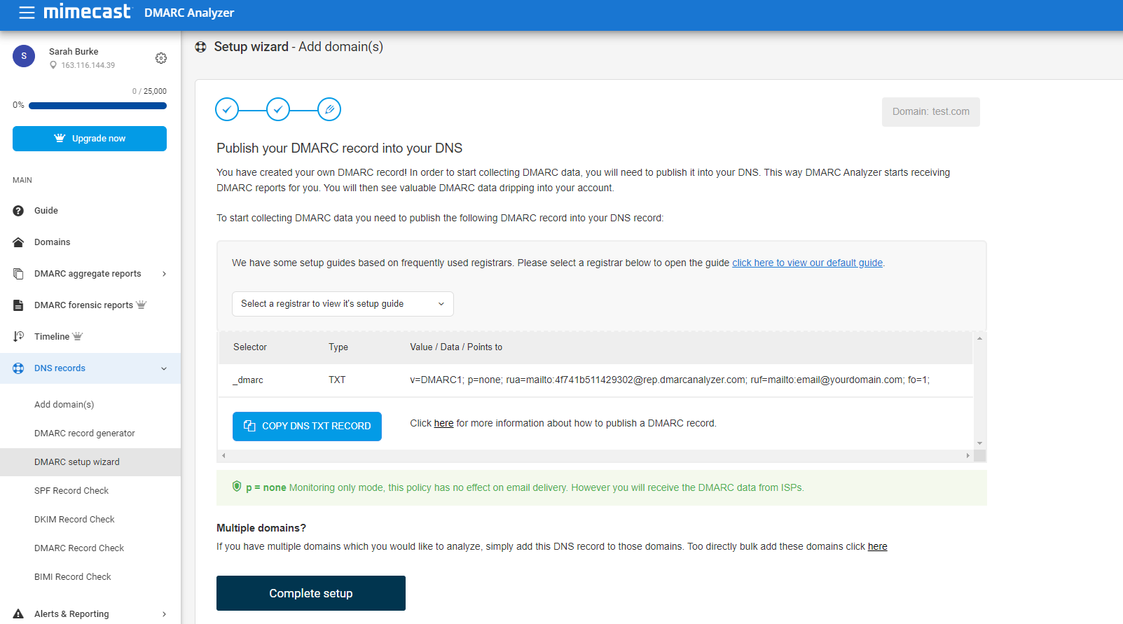 How to create a DMARC record - Generate DNS