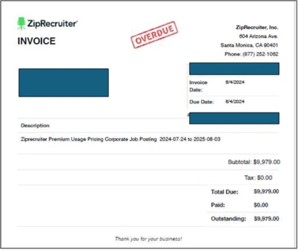 ZipRecruiter Invoice.webp